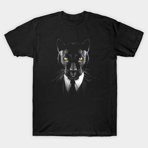 Suit Panther T-Shirt by albertocubatas